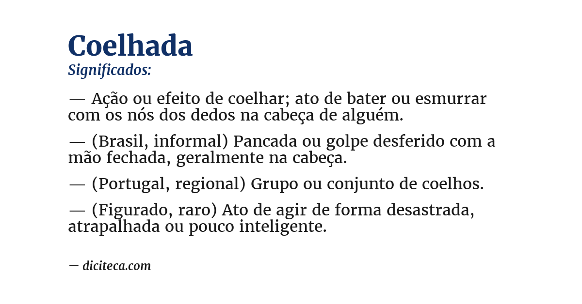 Significado de coelhada