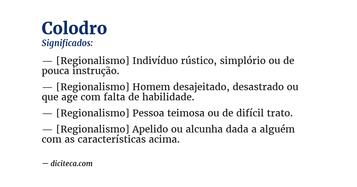 Significado de colodro