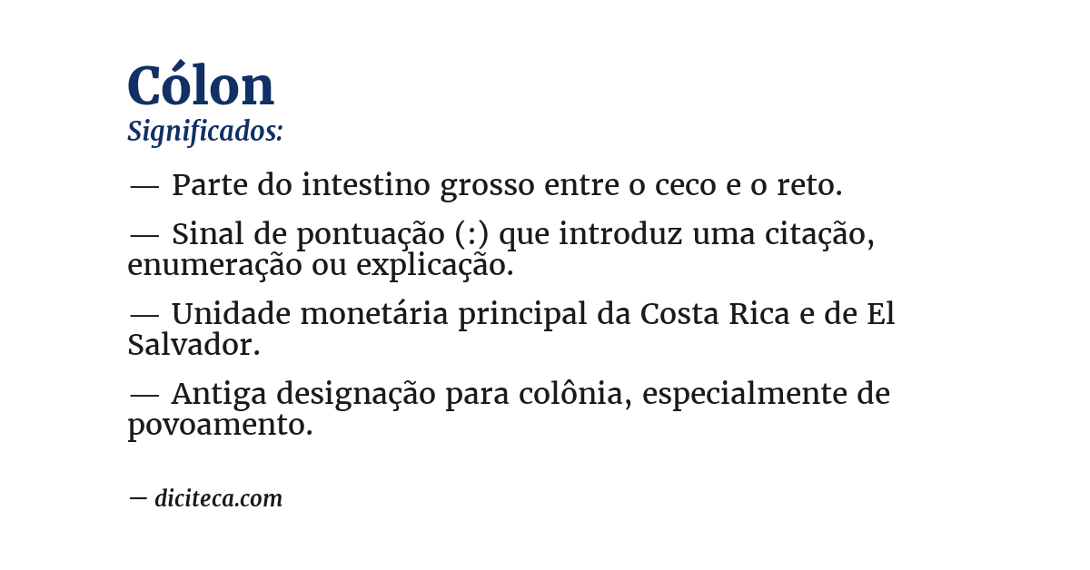 Significado de cólon