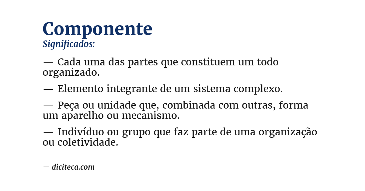 Significado de componente