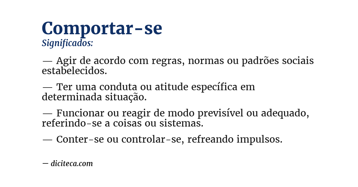 Significado de comportar-se