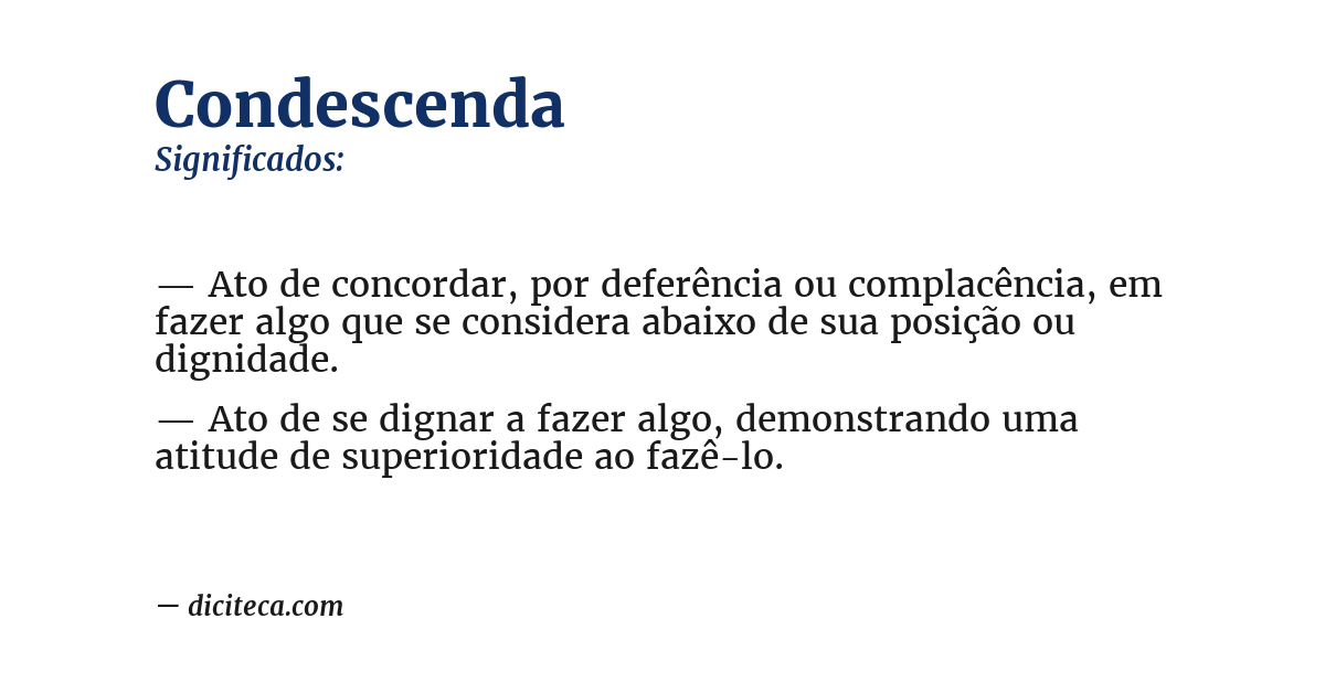 Significado de condescenda