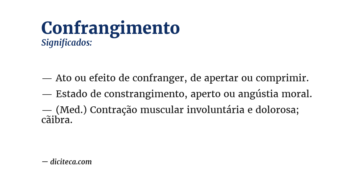 Significado de confrangimento