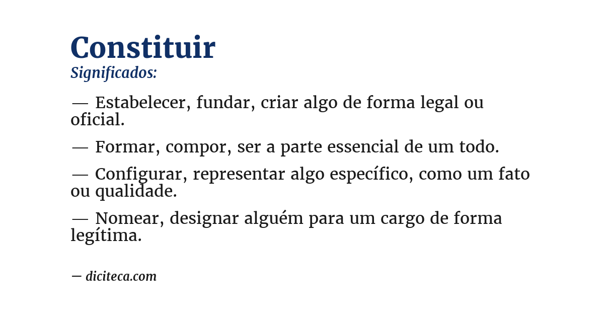 Significado de constituir