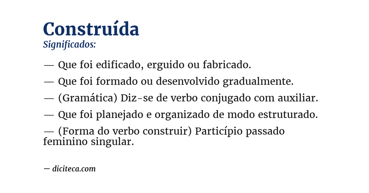 Significado de construída
