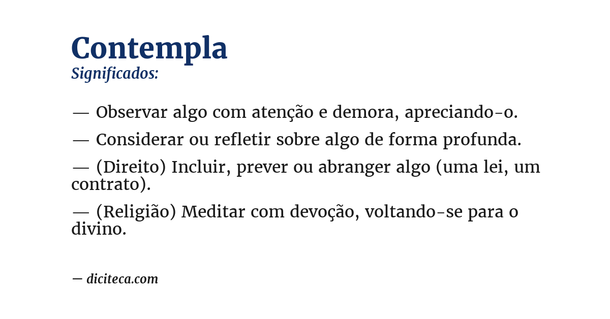 Significado de contempla