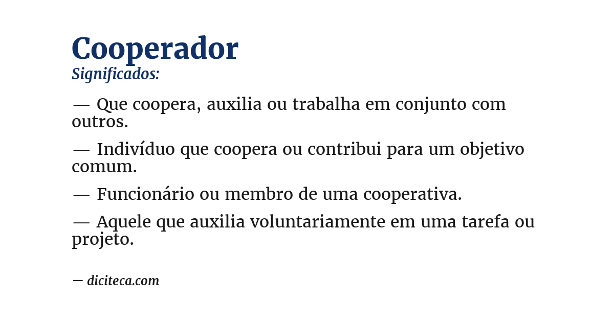 Significado de cooperador