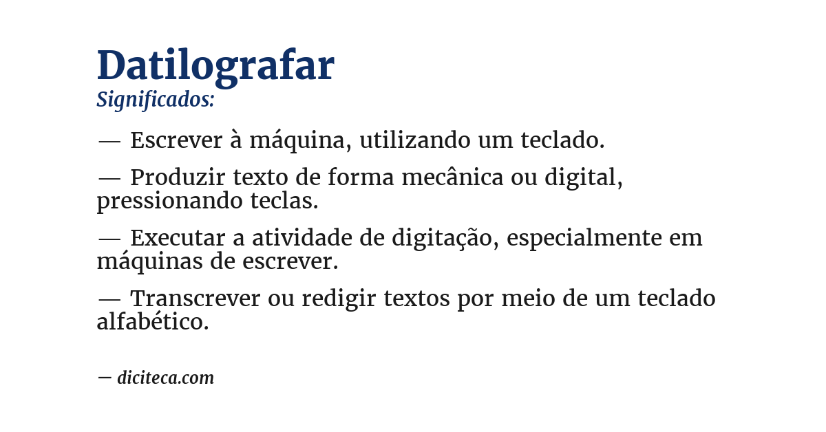Significado de datilografar