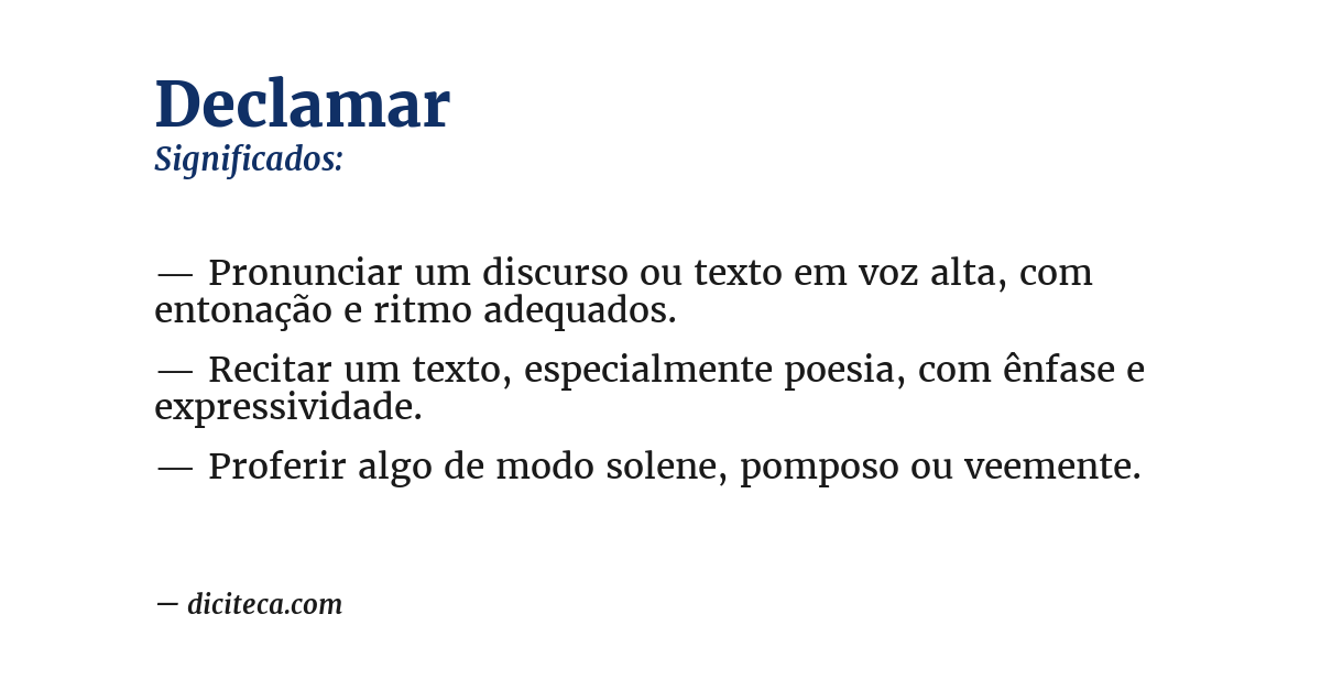 Significado de declamar