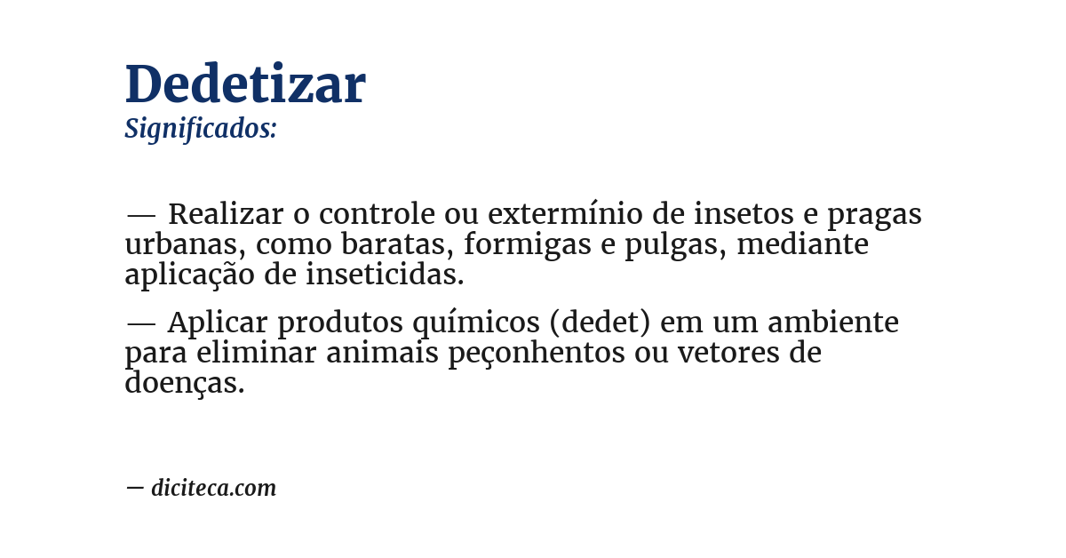 Significado de dedetizar