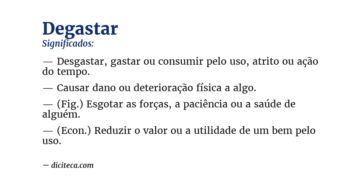 Significado de degastar