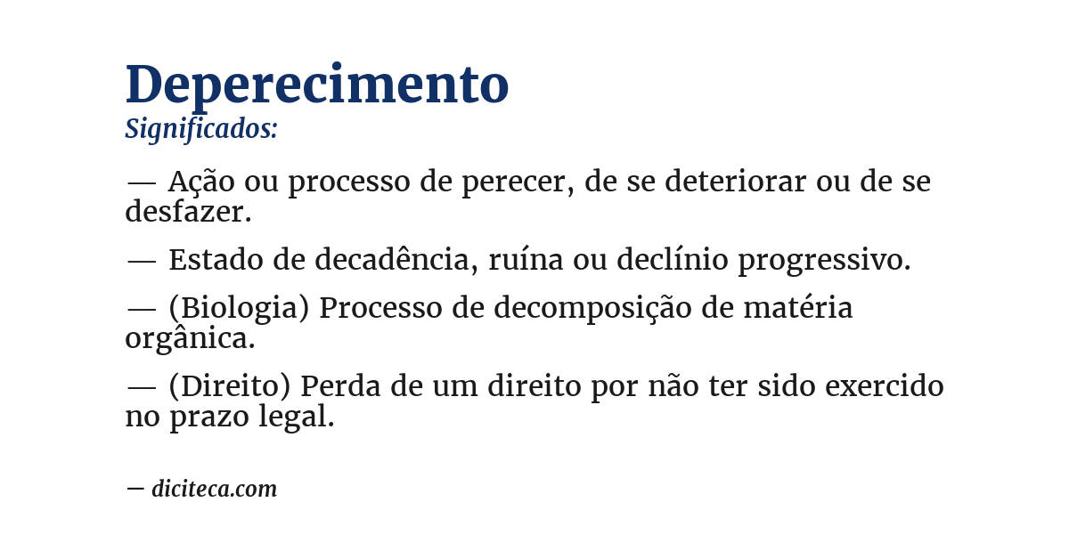 Significado de deperecimento