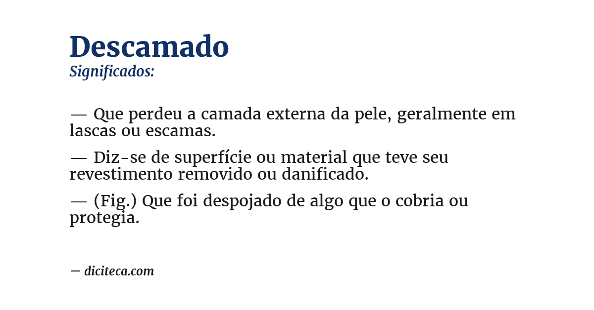 Significado de descamado