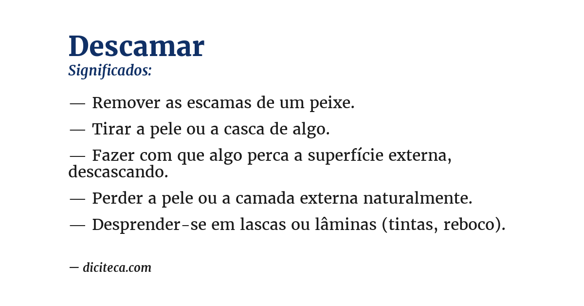 Significado de descamar