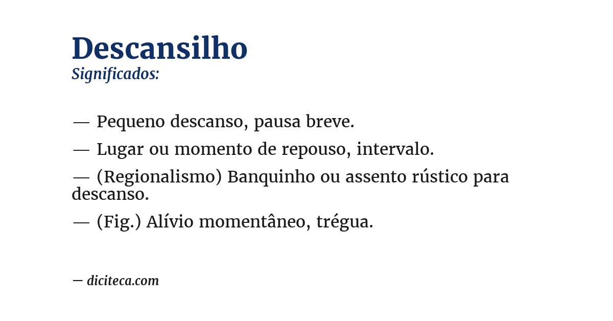 Significado de descansilho