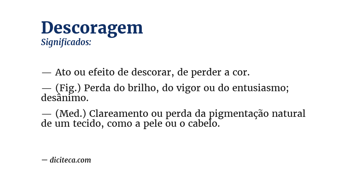 Significado de descoragem