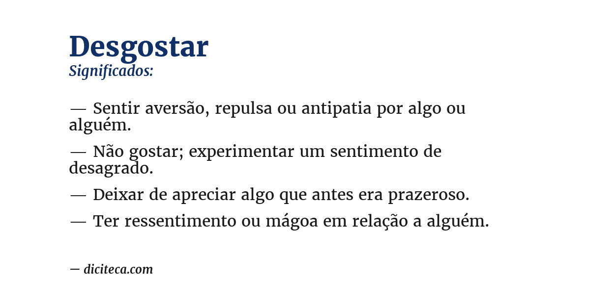 Significado de desgostar