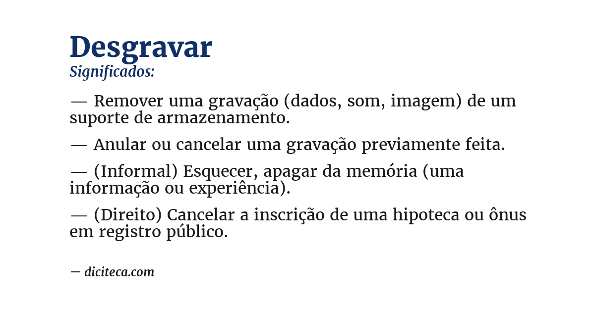 Significado de desgravar