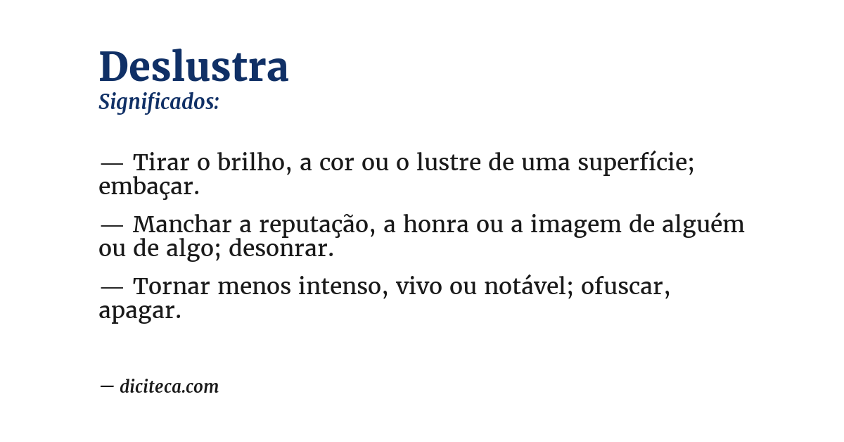 Significado de deslustra