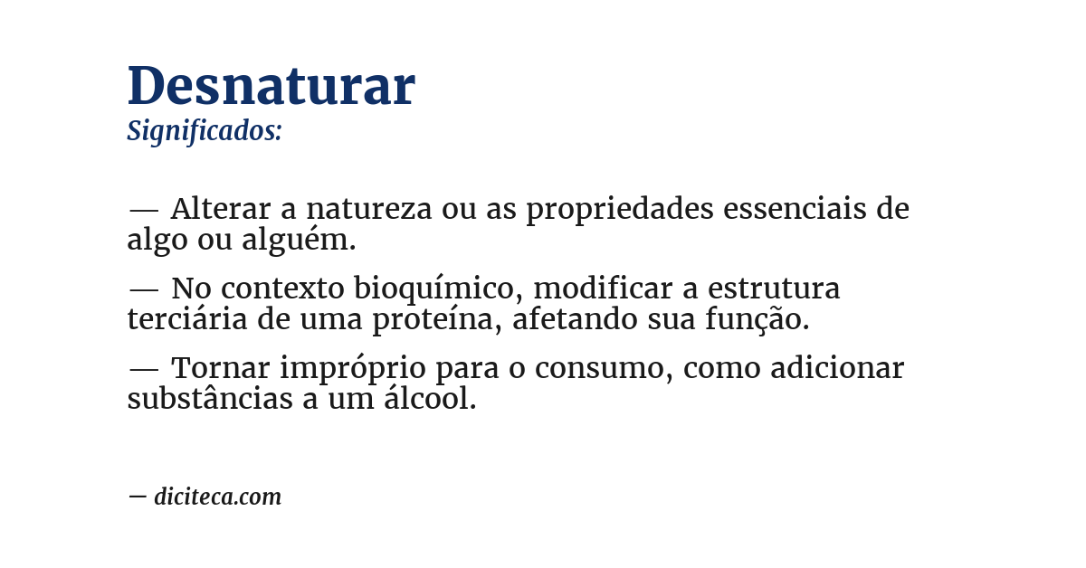 Significado de desnaturar