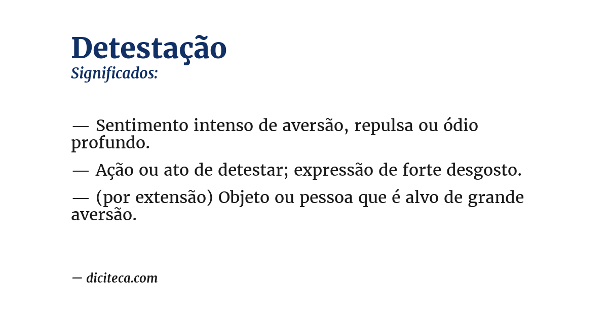 Significado de detestação