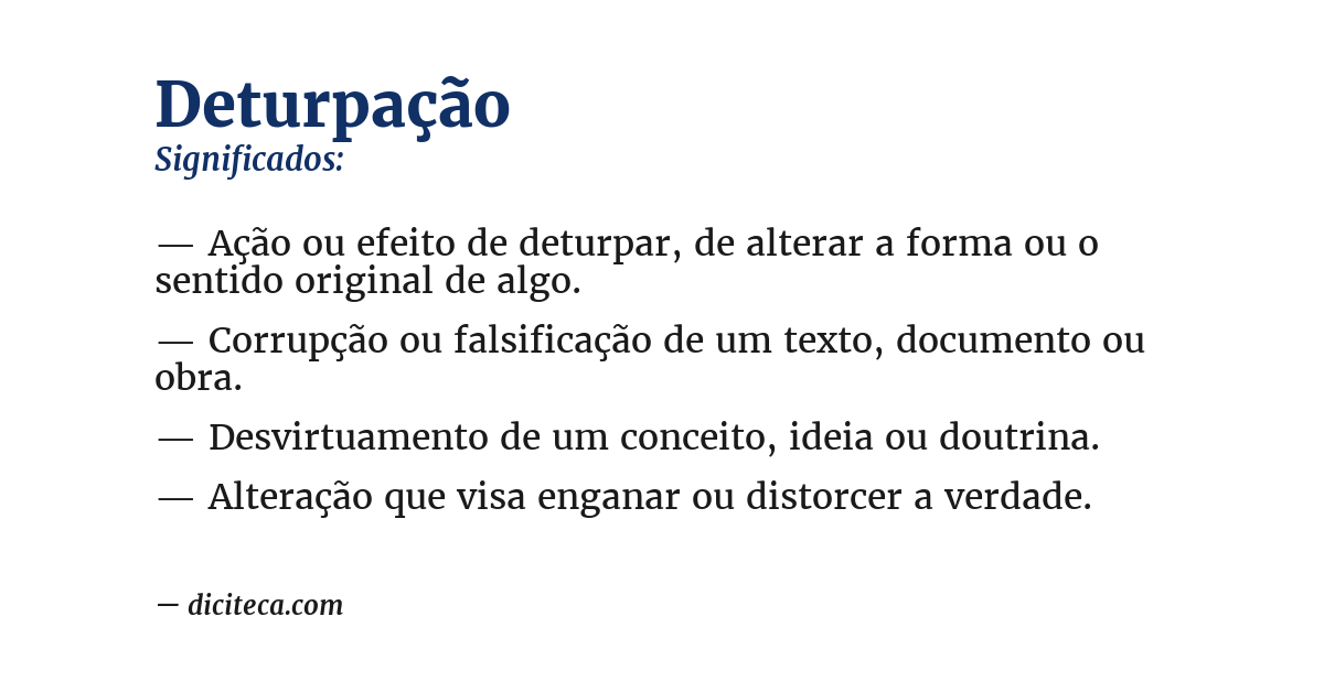 Significado de deturpação
