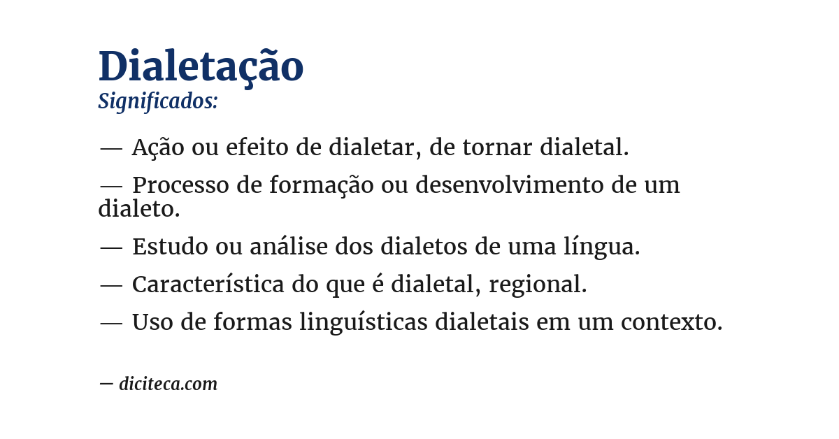 Significado de dialetação