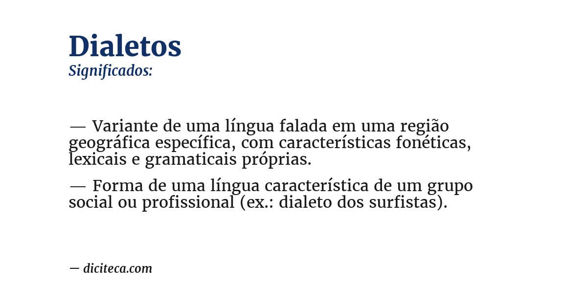 Significado de dialetos