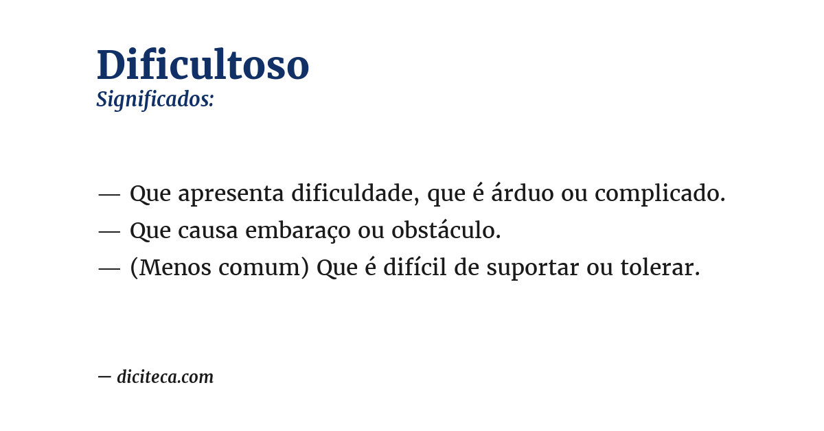 Significado de dificultoso