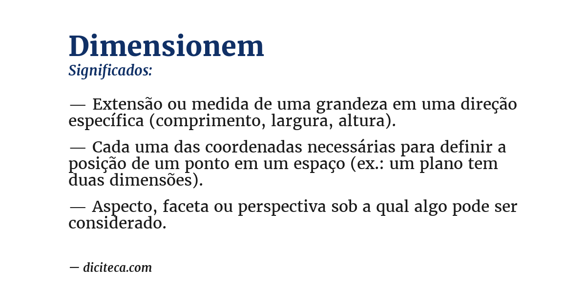 Significado de dimensionem