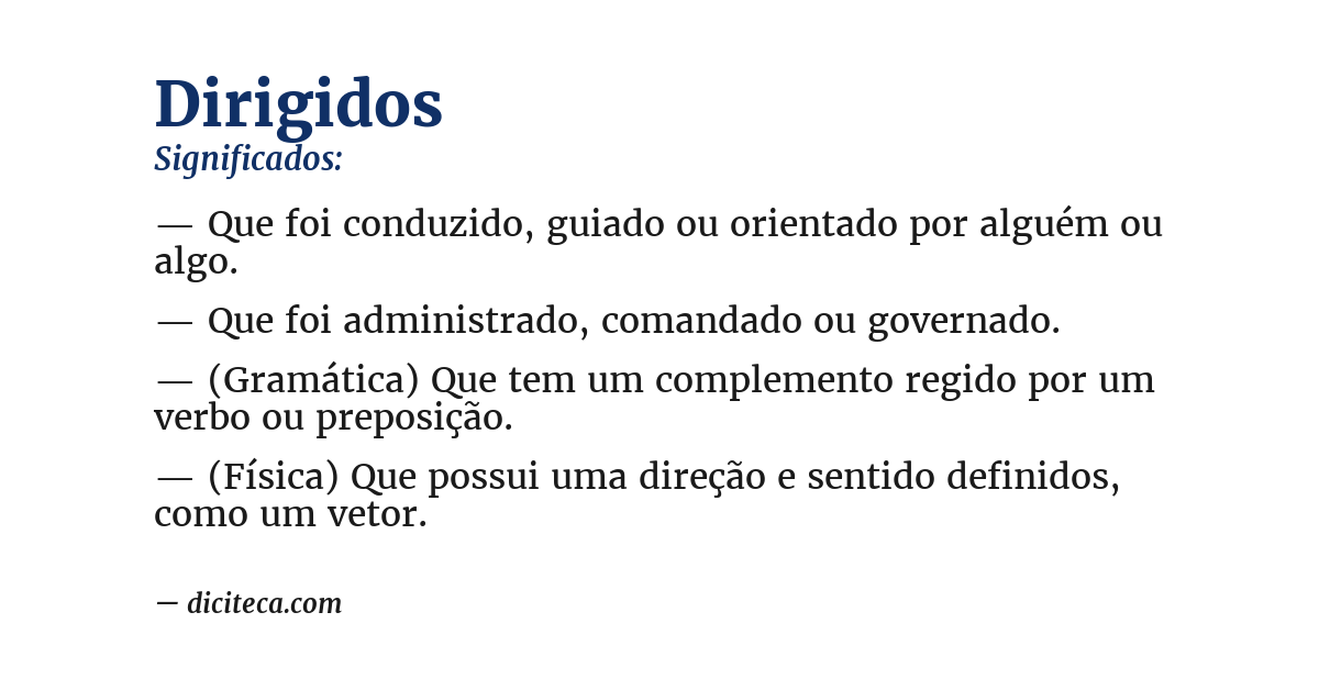 Significado de dirigidos