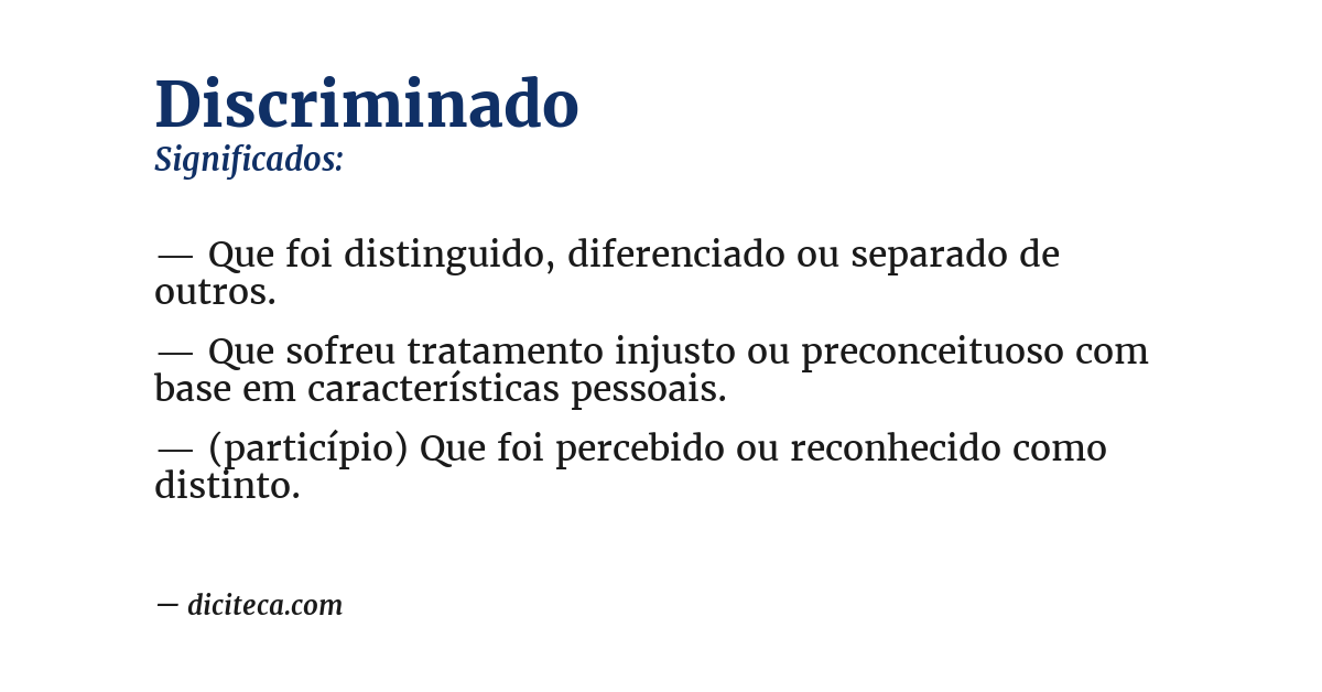 Significado de discriminado