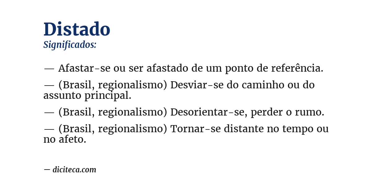 Significado de distado