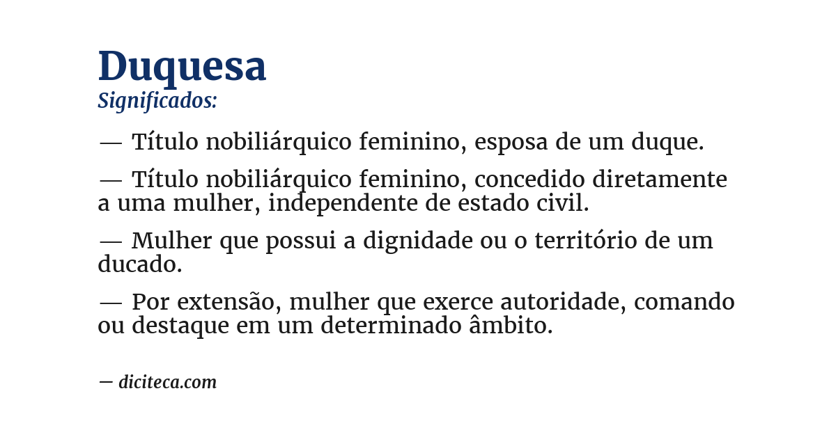 Significado de duquesa