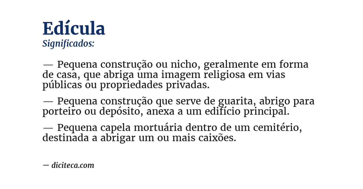 Significado de edícula