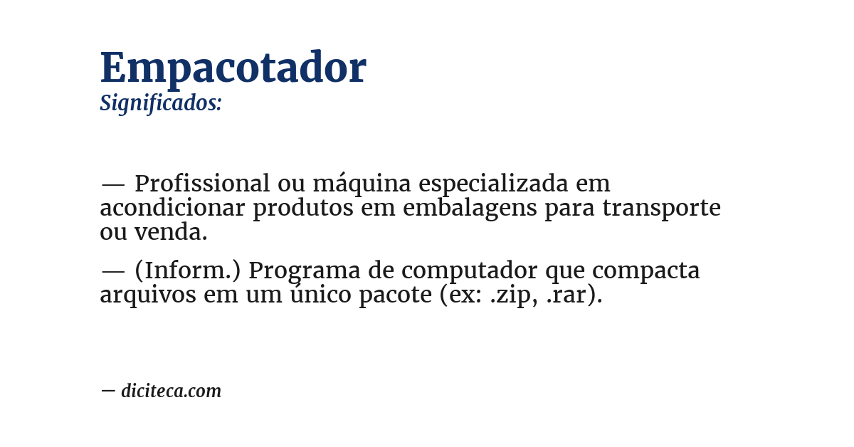 Significado de empacotador
