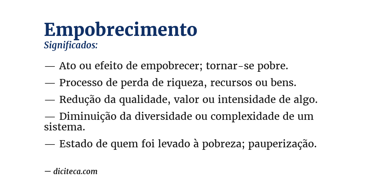 Significado de empobrecimento