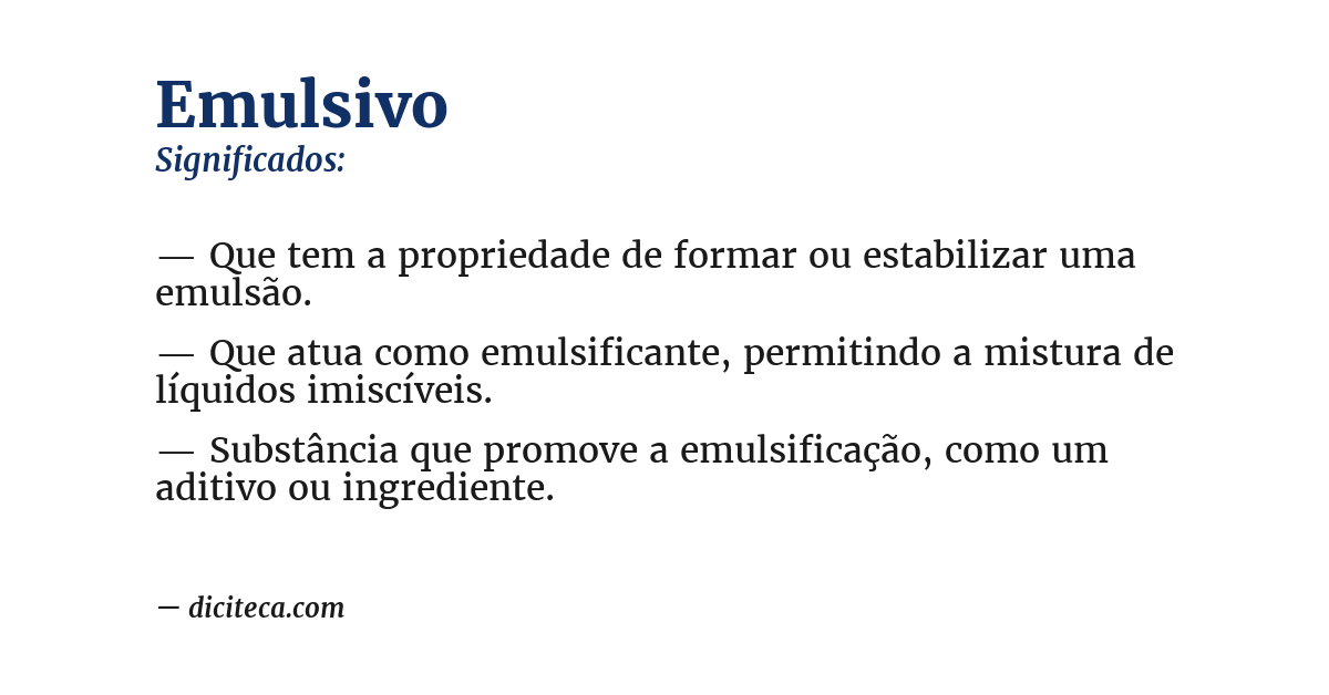 Significado de emulsivo
