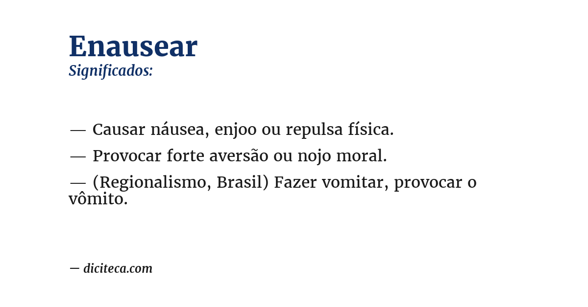 Significado de enausear