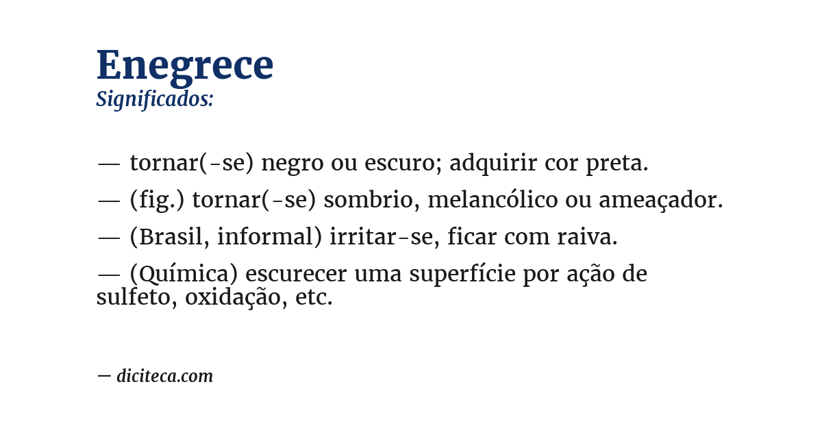 Significado de enegrece