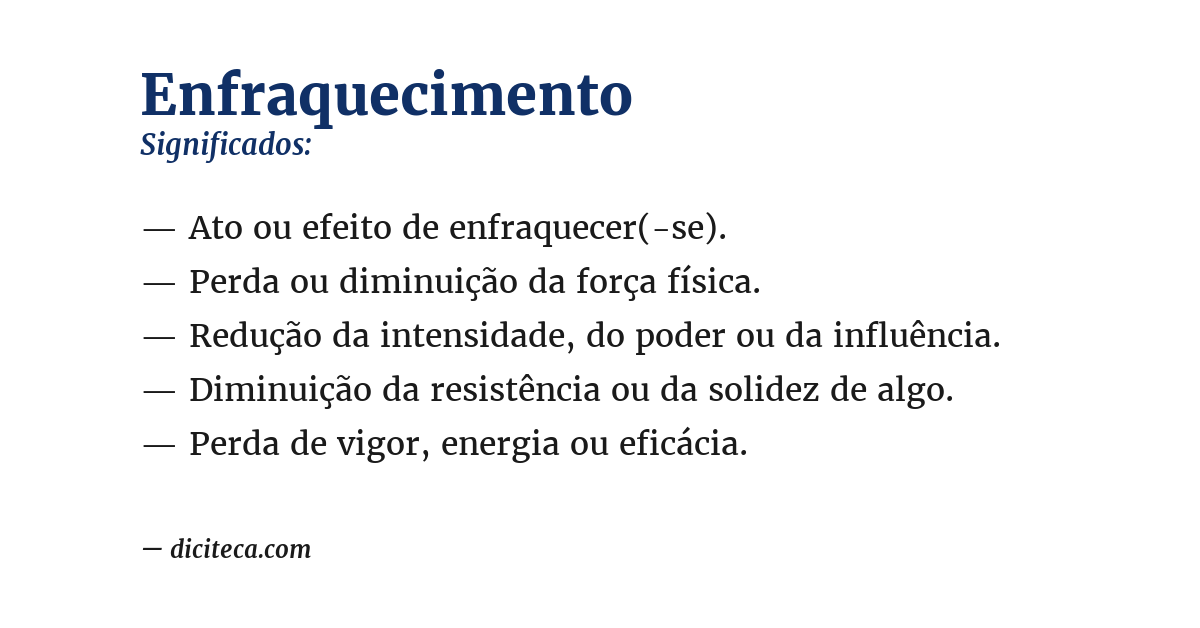 Significado de enfraquecimento