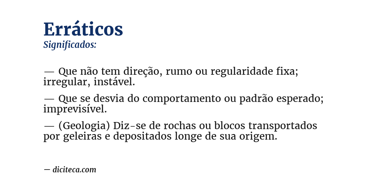 Significado de erráticos