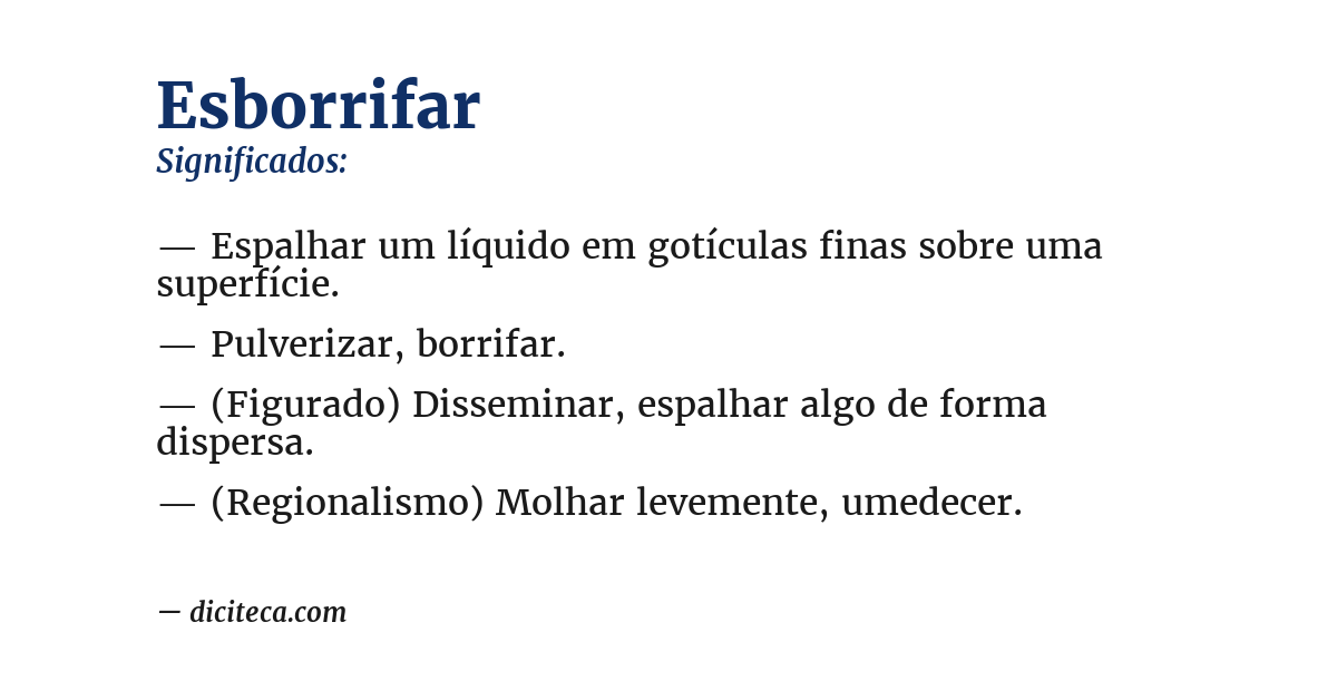 Significado de esborrifar