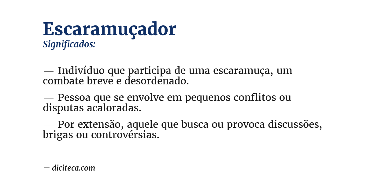 Significado de escaramuçador