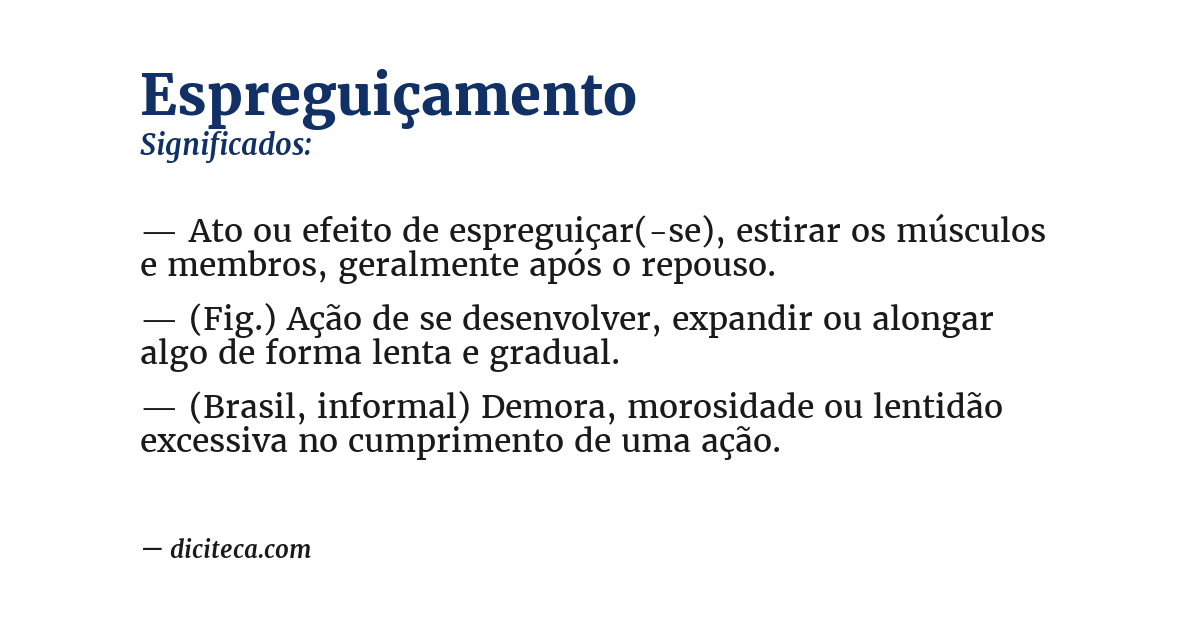 Significado de espreguiçamento