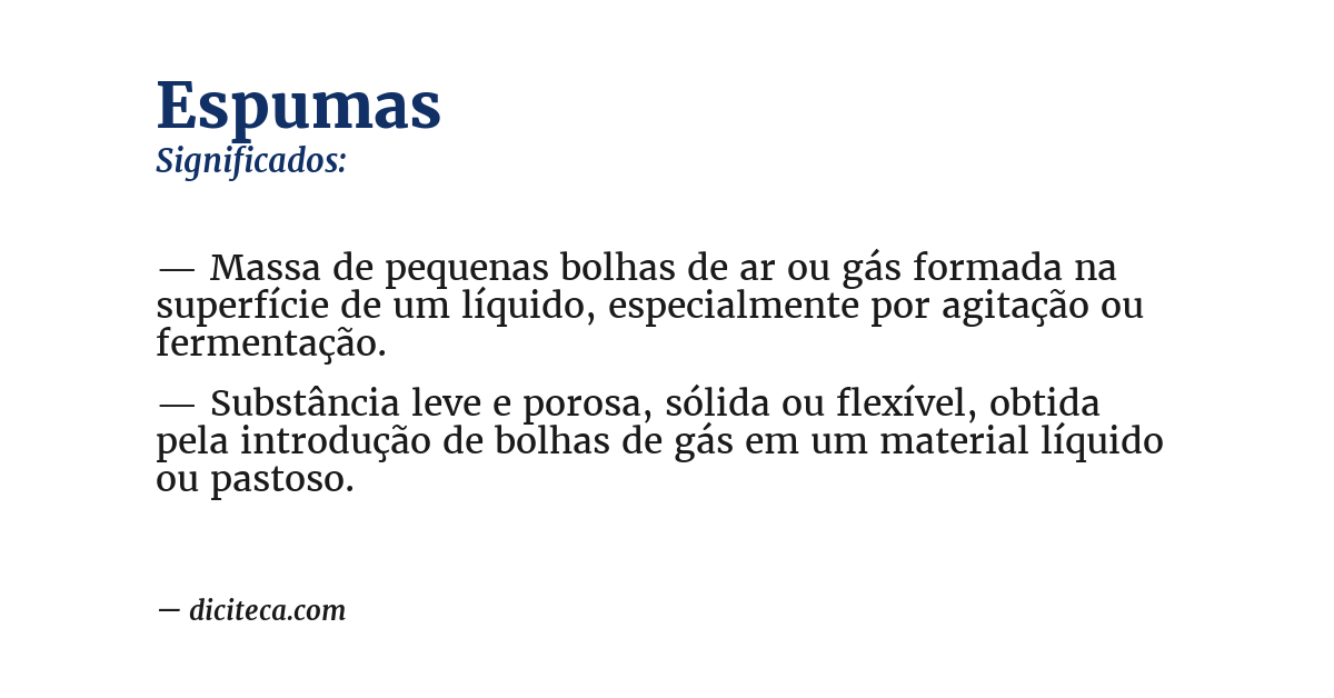 Significado de espumas