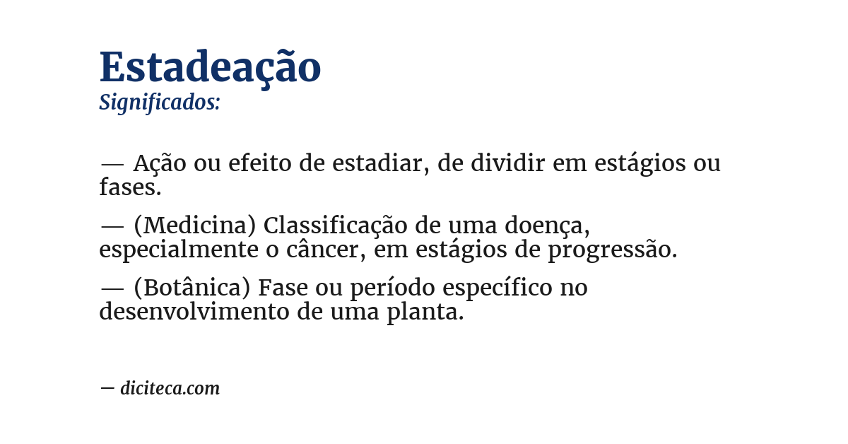 Significado de estadeação
