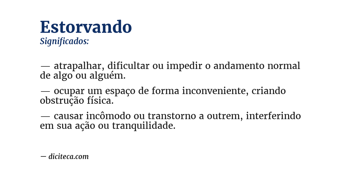 Significado de estorvando