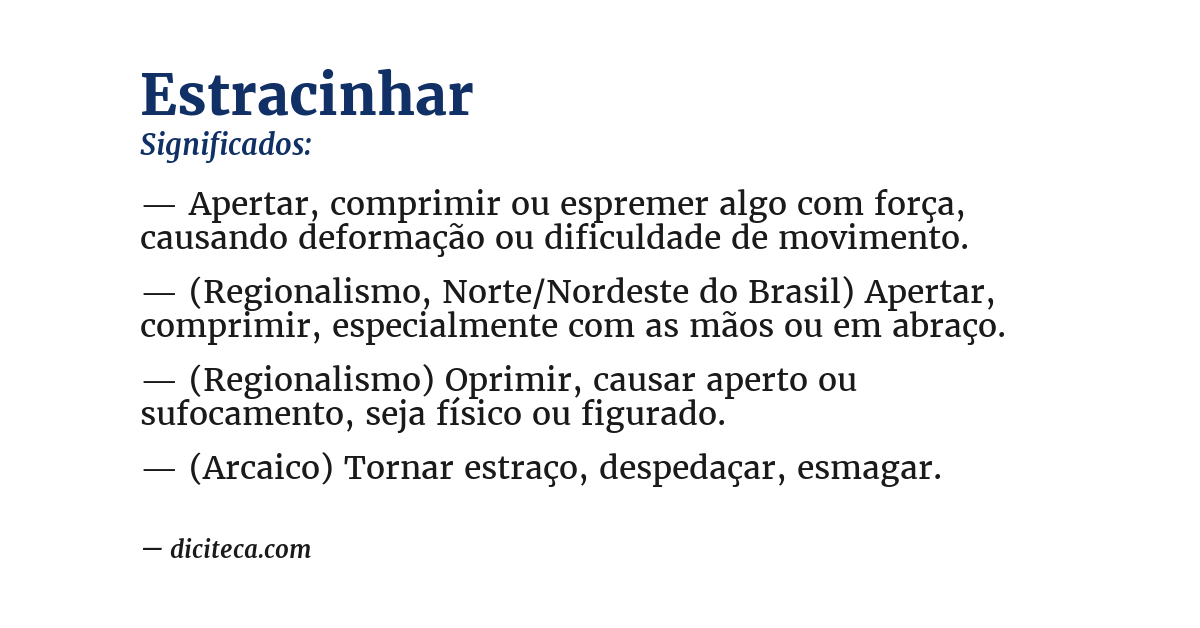 Significado de estracinhar