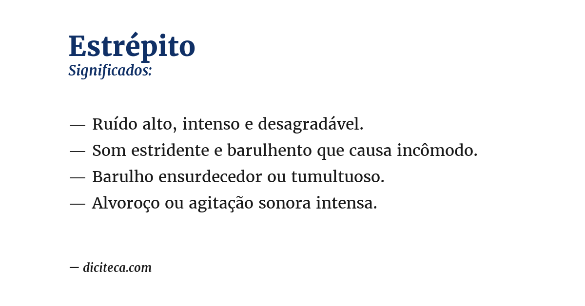 Significado de estrépito